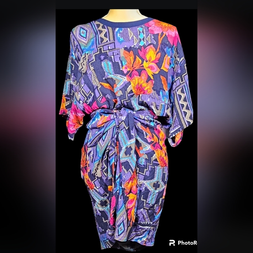 Vintage Carole Little Floral Wrap Dress